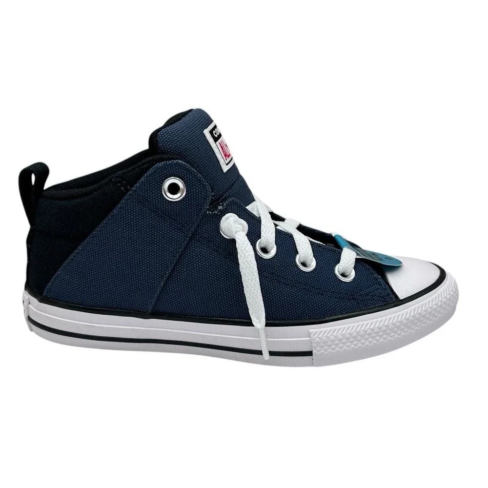 Converse Chuck Taylor All Star Youth Boy's Slip on Shoes Size 2 Navy Blue-Black